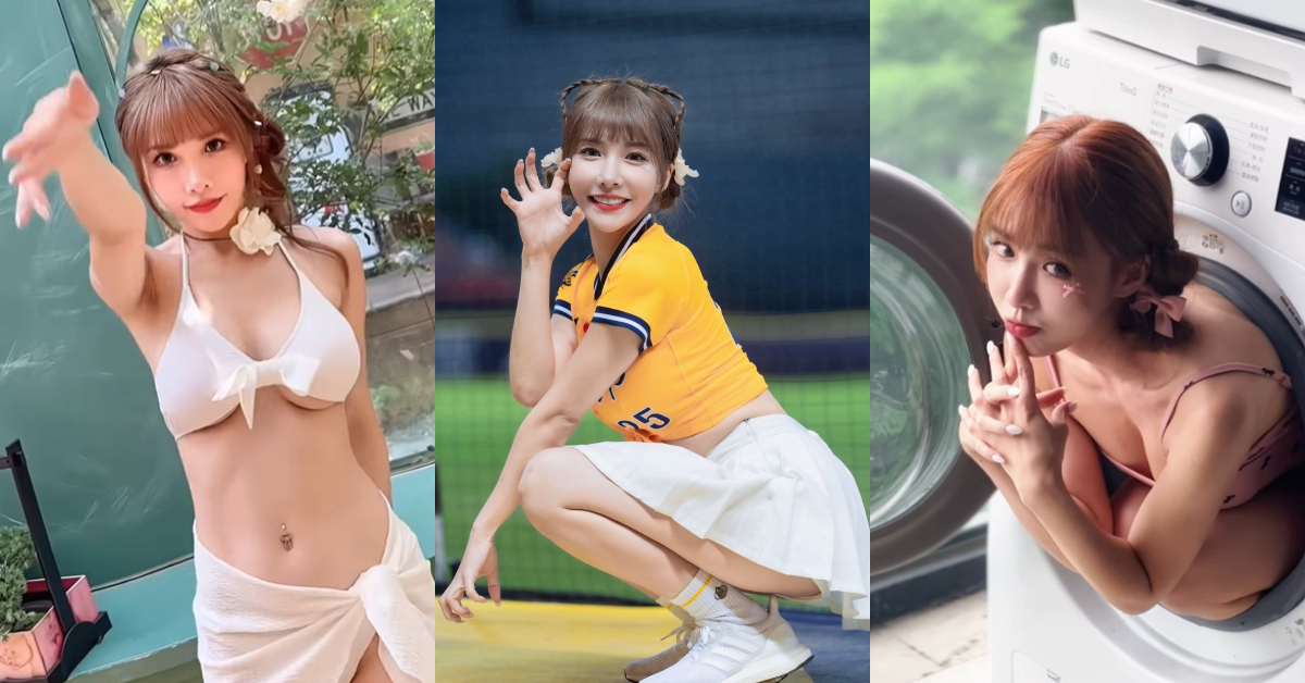 甜美小隻馬女神「牛奶」大玩特玩！狂鑽滾筒洗衣機拍性感寫真，結果竟卡住出不來笑翻全網！